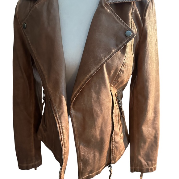❄️ Max Studio Moto Faux leather jacket XS - Picture 8 of 12